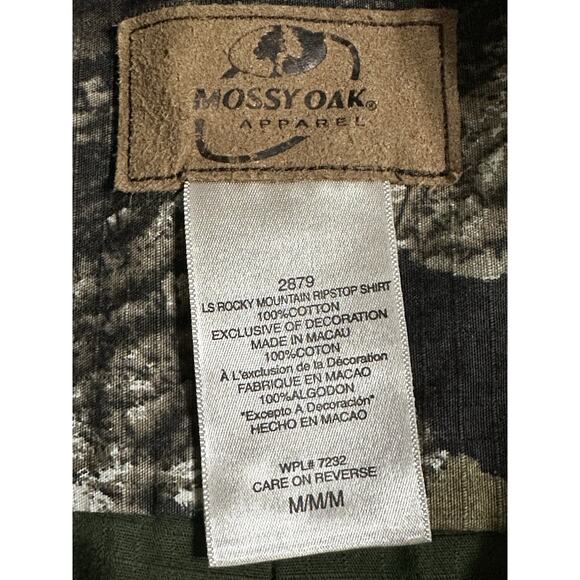 Mossy Oak Mens Size Medium Dark Hunter Green Long Sleeves Button Front - Picture 9 of 13